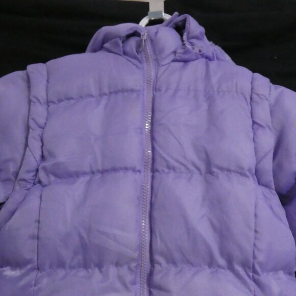 TIMBER OUTERWEAR | size 4 | Purple Fleece Lined Hooded Puffer Jacket / Vest - Picture 6 of 16